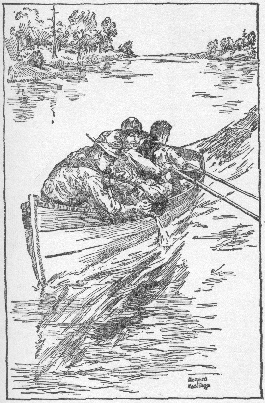 We towed the saplings and started down stream