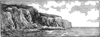 Cliffs above the sea.