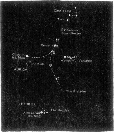 FIG. 3. PERSEUS AND ITS NEIGHBORING STARS