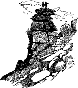 Figures on Rocks.