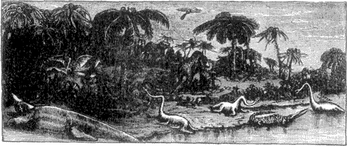 FIG. 9. REPTILES OF JURASSIC PERIOD.