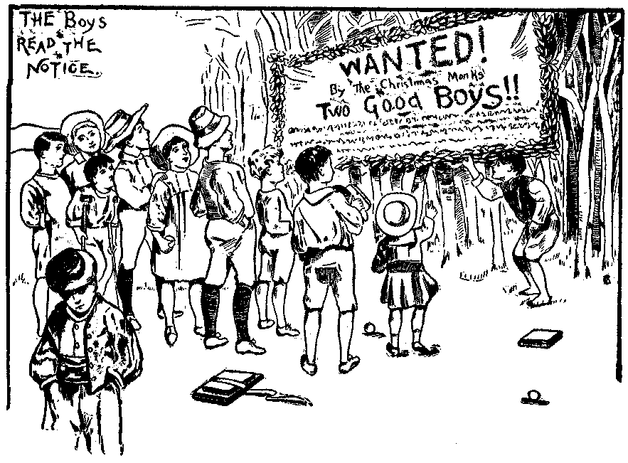 The boys read the notice.