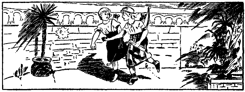 THE BOYS HURRIED OFF TOWARD HOME.