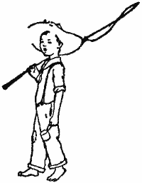 A boy with a fishing rod A boy with a fishing rod