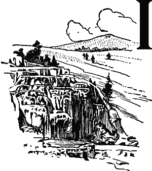 I, decorated with a waterfall