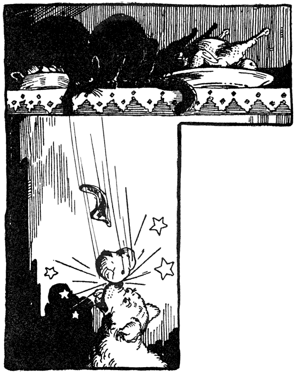 As they fell, they hit Stubby on the nose