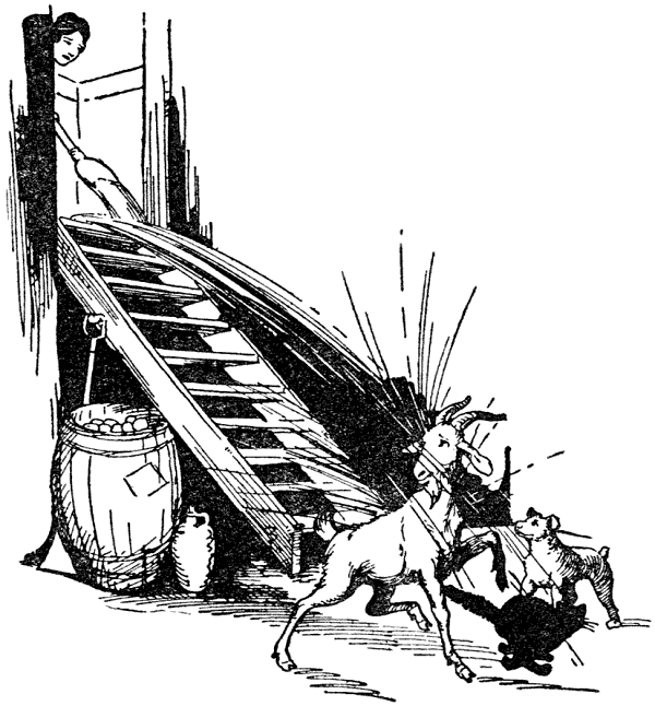 Billy turned on the stairs