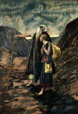 THE BLIND ŒDIPUS, LED BY HIS DAUGHTER ANTIGONE Œdipus, leaning on a staff, is guided by his daughter, who
carries their belongings in a pouch slung over her back.