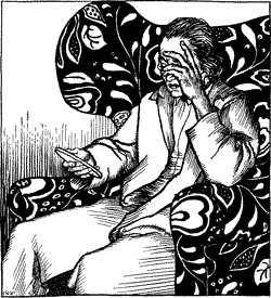 “MY MOTHER!” A grieving man, seated in a wing chair