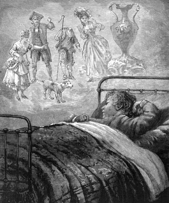 "Stepping down from the vase and crowding round Hugh's
 ed."