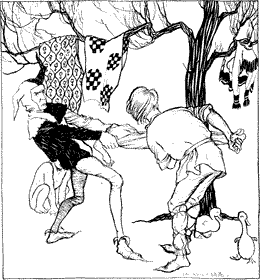 STEPHANO AND TRINCULO QUARREL Two men fighting