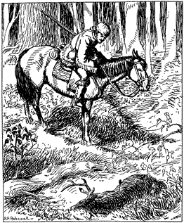FOUND A DEER THAT HAD JUST BEEN KILLED A man on a horse, looking down at a dead buck deer